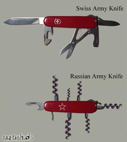 Schweizer Messer und Russisches Messer